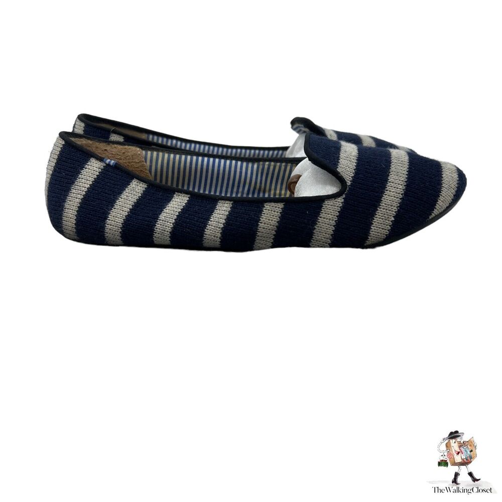 Charles Philip Shanghai Stripe Loafers Womens 7 Blue White Slip On Flats